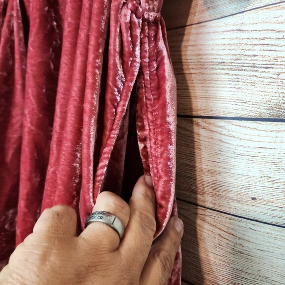 Free People Ivy Velvet Mini Dress Swing Flowy Boho Western Maroon Size XS/TP - Picture 13 of 16